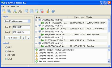 LizardSystems Find MAC Address